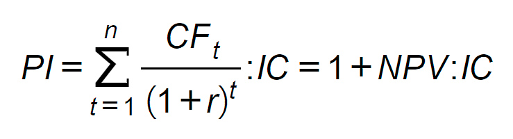 Profitability ratio is defined as the ratio of the present value of the cash flow of profits to the present value of investment costs